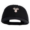 Jackalope Head Embroidered Low Profile Dyed Cotton Twill Cap - Black OSFM