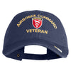 U.S. Army Airborne Command Embroidered Washed Solid Pigment Dyed Cotton Twill Brass Buckle Cap - Navy OSFM
