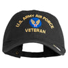 U.S. Army Air Force Embroidered Washed Solid Pigment Dyed Cotton Twill Brass Buckle Cap - Black OSFM