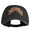 U.S. Army 75th Ranger Special Troops Battalion Embroidered Washed Solid Pigment Dyed Cotton Twill Brass Buckle Cap - Black OSFM