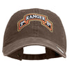 U.S. Army 3rd Ranger Battalion Embroidered Washed Solid Pigment Dyed Cotton Twill Brass Buckle Cap - Brown OSFM