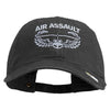 U.S. Army Air Assualt Badge Embroidered Washed Solid Pigment Dyed Cotton Twill Brass Buckle Cap - Black OSFM