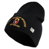 U.S. Army 53rd Infantry Brigade Symbol Embroidered 8 Inch Solid Knit Short Beanie Made in USA - Black OSFM