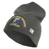 U.S. Army 170th Infantry Brigade Symbol Embroidered 8 Inch Solid Knit Short Beanie Made in USA - Charcoal OSFM