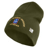 U.S. Army 172nd Infantry Brigade Symbol Embroidered 8 Inch Solid Knit Short Beanie Made in USA - Olive OSFM
