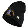 U.S. Army 198th Infantry Brigade Symbol Embroidered 8 Inch Solid Knit Short Beanie Made in USA - Black OSFM