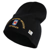 U.S. Army 199th Infantry Brigade Symbol Embroidered 8 Inch Solid Knit Short Beanie Made in USA - Black OSFM