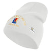 U.S. Army 79th Infantry Brigade Combat Team Symbol Embroidered 8 Inch Solid Knit Short Beanie Made in USA - White OSFM