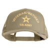 Star US Army Veteran Retired Embroidered Solid Cotton Twil 5 panel Mesh Back Cap - Khaki OSFM