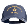 Star US Army Veteran Retired Embroidered Low Profile Special Cotton Mesh Cap - Navy OSFM