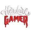 Hardcore Gamer digitized embroidery design