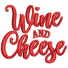 Wine and Cheese digitized embroidery design
