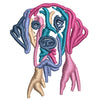 Colorful Dane Dog digitized embroidery design