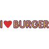 I Love Burger digitized embroidery design