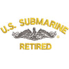 Licensed US Submarine Retired Symbol digitized embroidery design