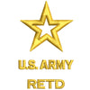 Licensed Star US Army Retired Military  Symbol