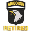 Licensed 101st Airborne Retired Symbol digitized embroidery design