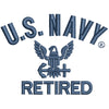 Licensed Eagle Navy Retired Logo digitized embroidery design
