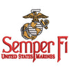 United States Marines Semper Fi Emblem Logo digitized embroidery design