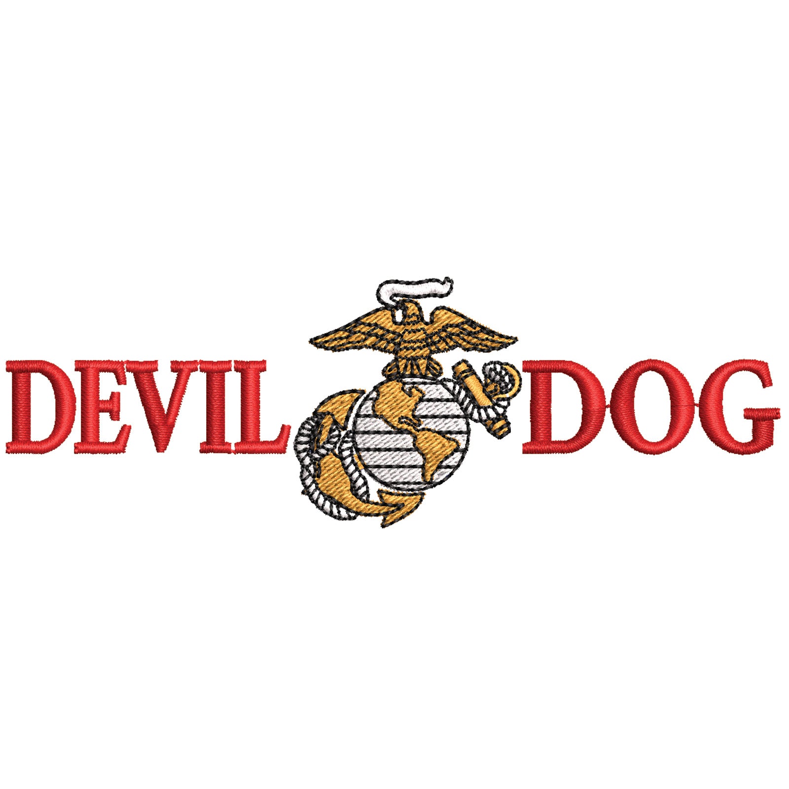 Devil Dog Logo | Marine Digitized Embroidery Design | e4Hats – e4Hats.com