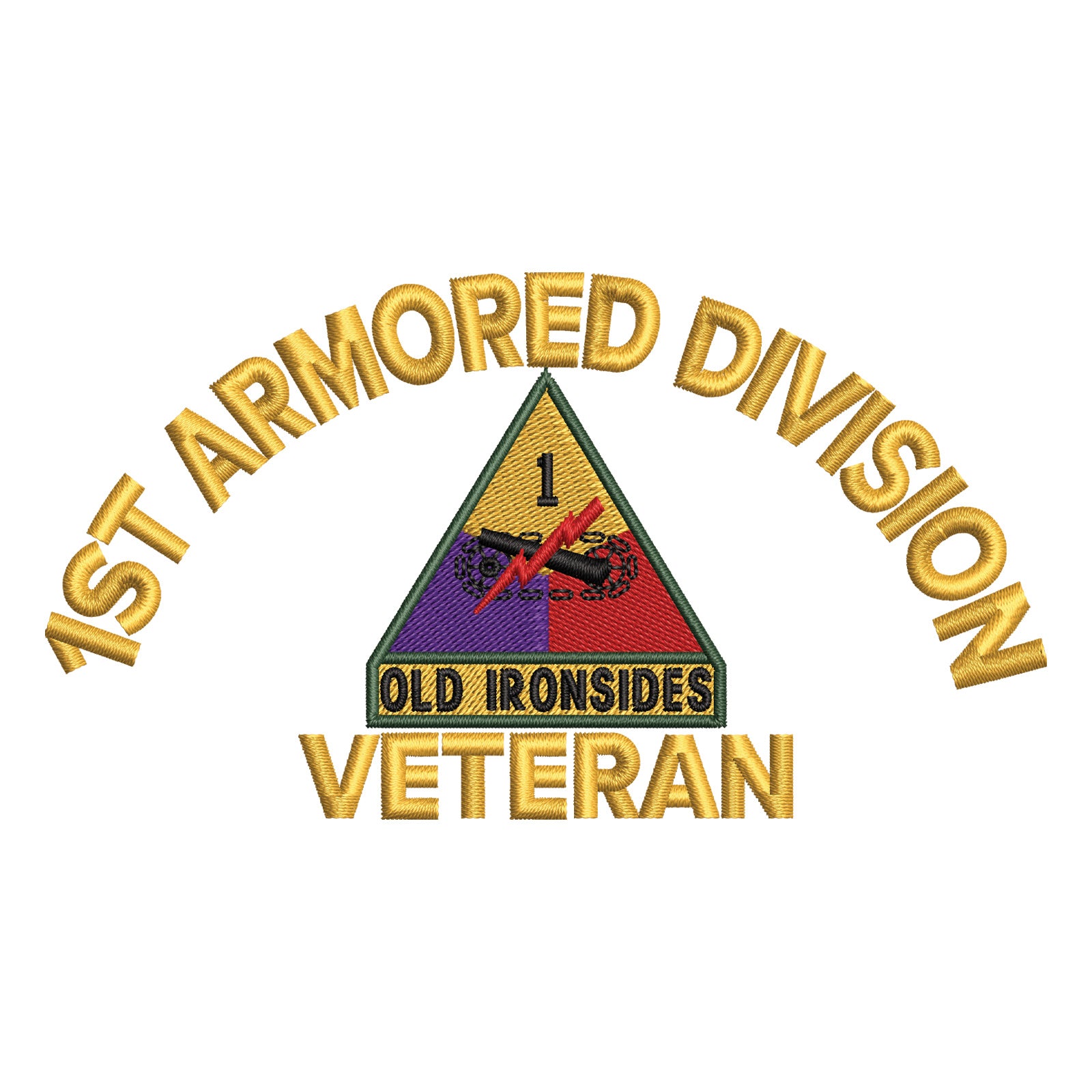 First Army Sym U.S. Army 1st Armored Division Symbol | Army Digitized Embroidery ...