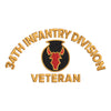 U.S. Army 34th Infantry Division Symbol digitized embroidery design