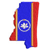 Mississippi Map Logo digitized embroidery design