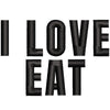 I Love Eat digitized embroidery design