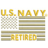 Licensed US Navy Retired Flag Symbol digitized embroidery design