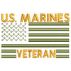 US Marines Veteran Flag Design digitized embroidery design