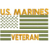 US Marine Veteran Flag Symbol digitized embroidery design
