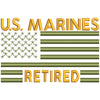 US Marines Retired Flag Design digitized embroidery design