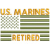 US Marines Retired Flag Symbol digitized embroidery design