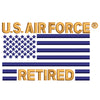 US Air Force Retired with Flag Logo digitized embroidery design