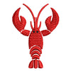 Red Crayfish digitized embroidery design