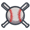 Baseball with Crossing Bats Logo digitized embroidery design