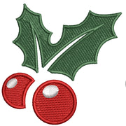 Merry Christmas Mistletoe Logo digitized embroidery design