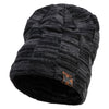 Pattern Knit Cotton Blend Slouchy Beanie - Black OSFM