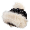 Women's Faux Fur Edge Knit Short Beanie - Black-Mix OSFM