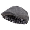 Big Size 6 Panel Herringbone Applejack Ivy Cap - Charcoal XL-2XL