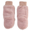 Women's Faux Fur Split Hand Mittens - Pink OSFM
