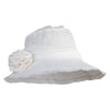 Women's 4.5" Slanted Brim Organza Style Hat - White OSFM