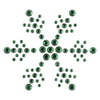 Christmas Snowflakes Rhinestud Iron on Glue Patch - Green OSFM