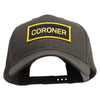 Foroner Text Law Forces Patched Big Size Structured Solid Poly Cotton Twill High Profile Prostyle Cap - Olive XL-3XL