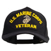 Licensed U.S. Marine Corps Veteran Patched Snapback Hat Made in USA - Black OSFM