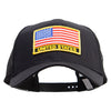 United States Flag Patched Big Size Solid Cotton Twill High Profile Mesh Prostyle Cap - Black XL-3XL