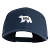Papa Bear White Patched Retro Cotton Blend Snapback Cap - Navy OSFM