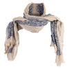 Women's Floral Stripe Summer Scarf Shawl - Taupe Blue OSFM