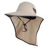 UPF 50+ 4" Brim UV Block Flap Hat - Khaki S-M