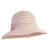 Women's Lace Design Satin Bow Crushable Bucket Hat - Pink OSFM